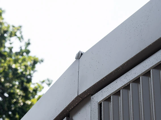 Newly installed metal fascia with gutter system